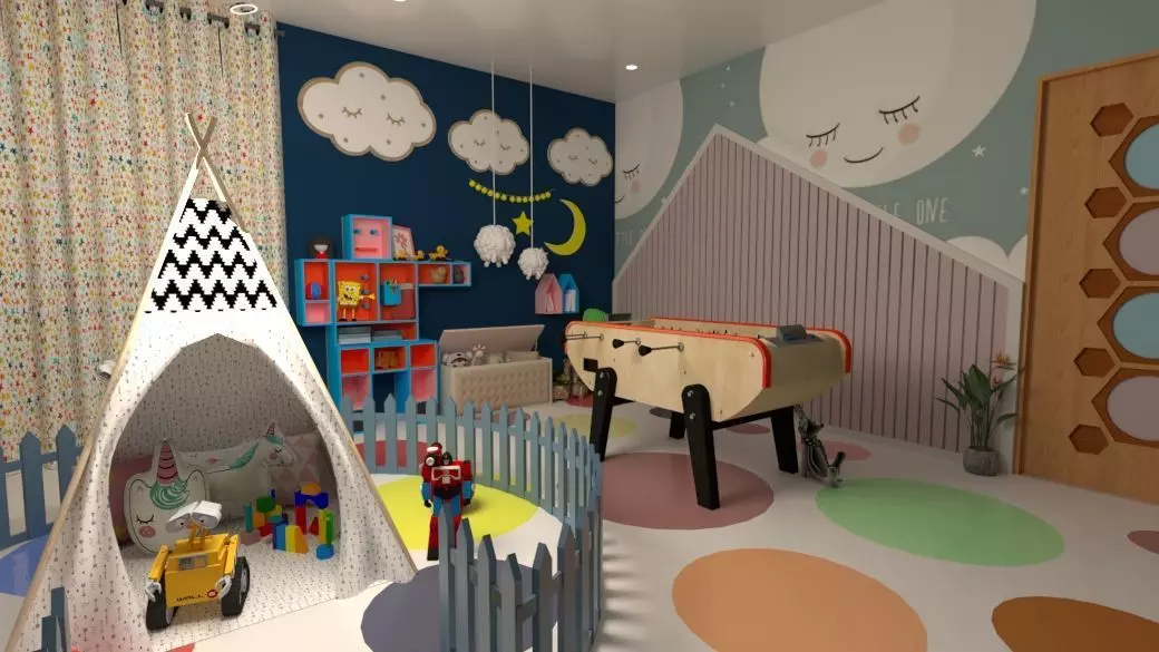playroom for children Low-poly 3D model_0