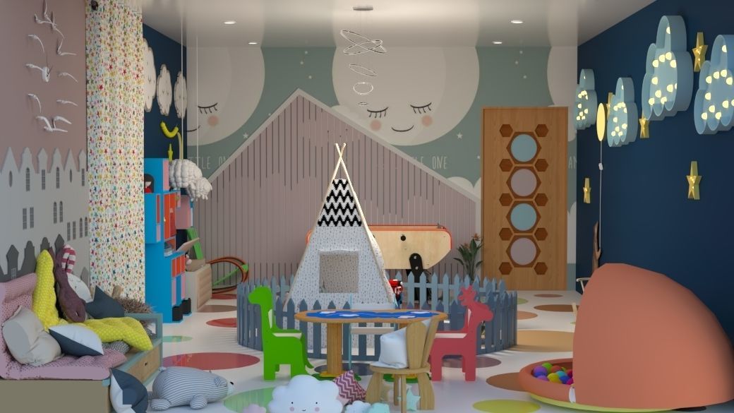 playroom for children Low-poly 3D model_2