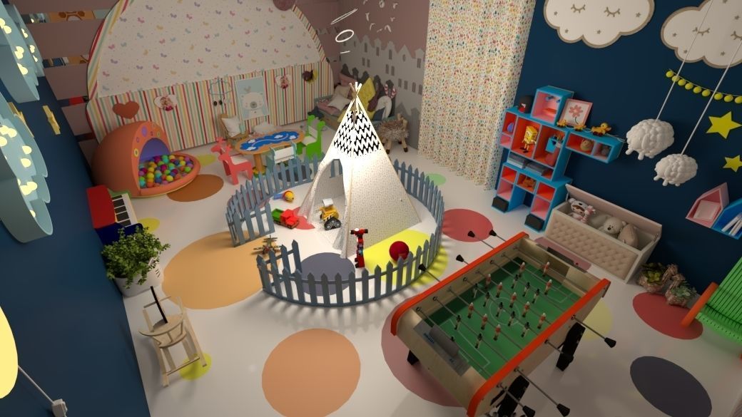 playroom for children Low-poly 3D model_5