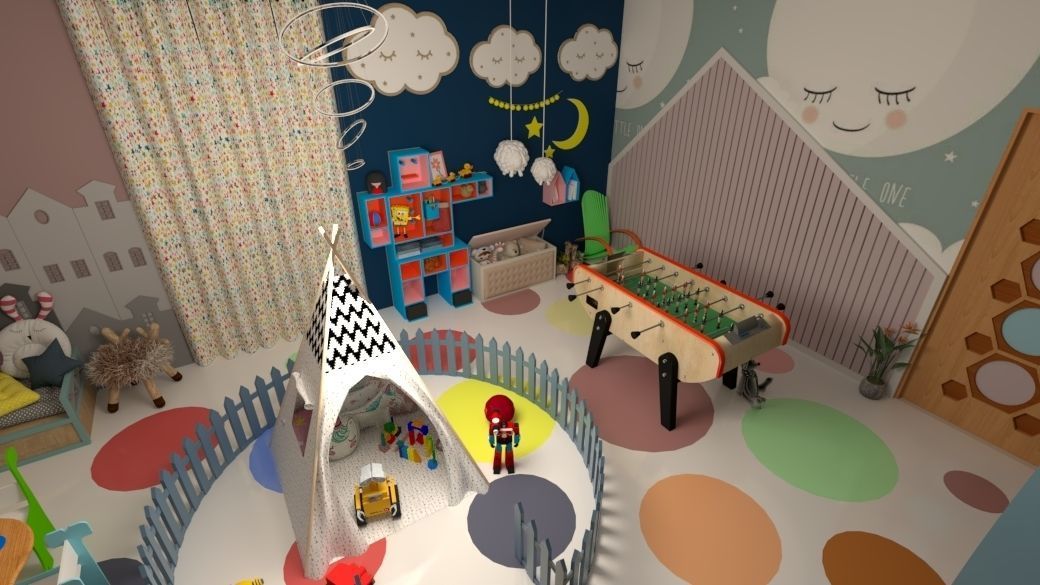 playroom for children Low-poly 3D model_7