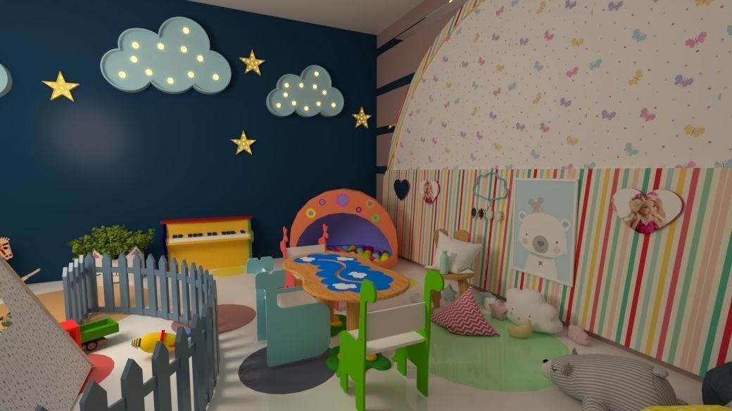 playroom for children Low-poly 3D model_4