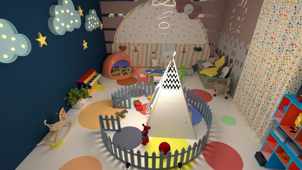 playroom for children Low-poly 3D model_9