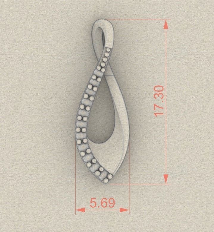 Model 412  Diamond Pendant 3D print model_5