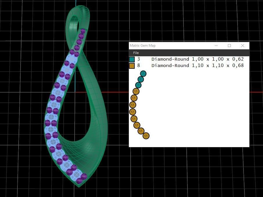 Model 412  Diamond Pendant 3D print model_11