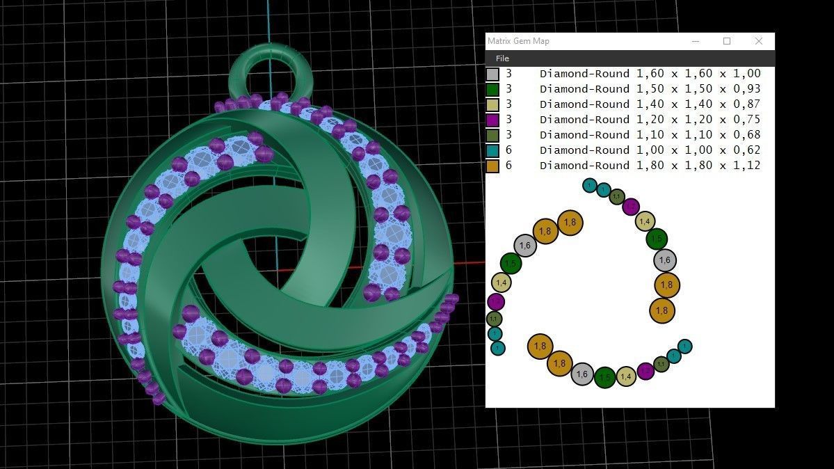 Model 413  Diamond Pendant 3D print model_11
