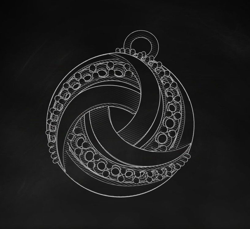 Model 413  Diamond Pendant 3D print model_9