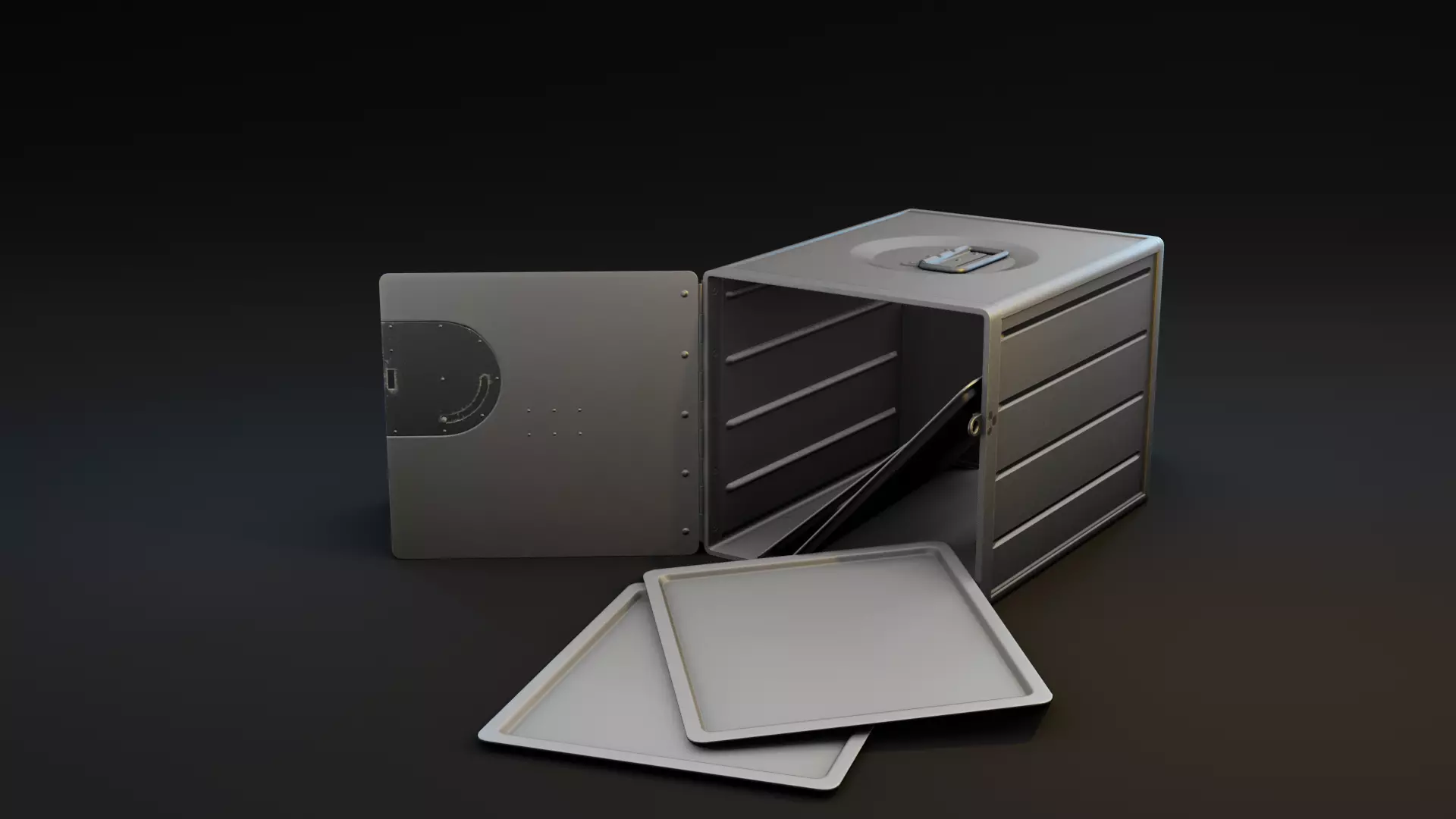 Food Metal Box Tray Low-poly 3D model