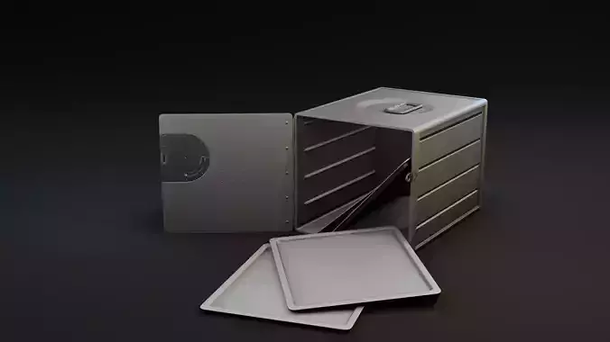Food Metal Box Tray Low-poly 3D model