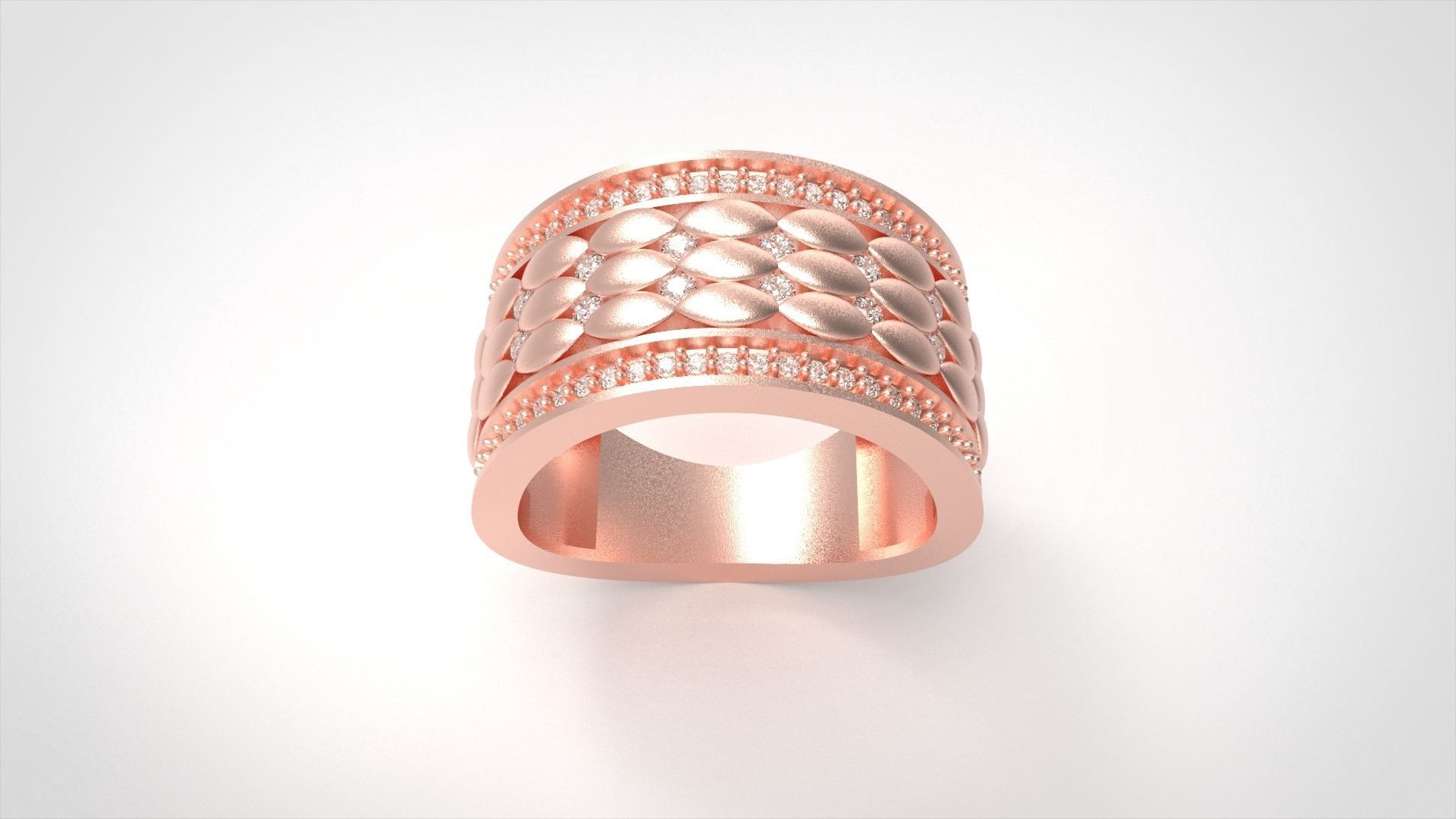 Model 416  57 EU Size Diamond Ring 3D print model_2