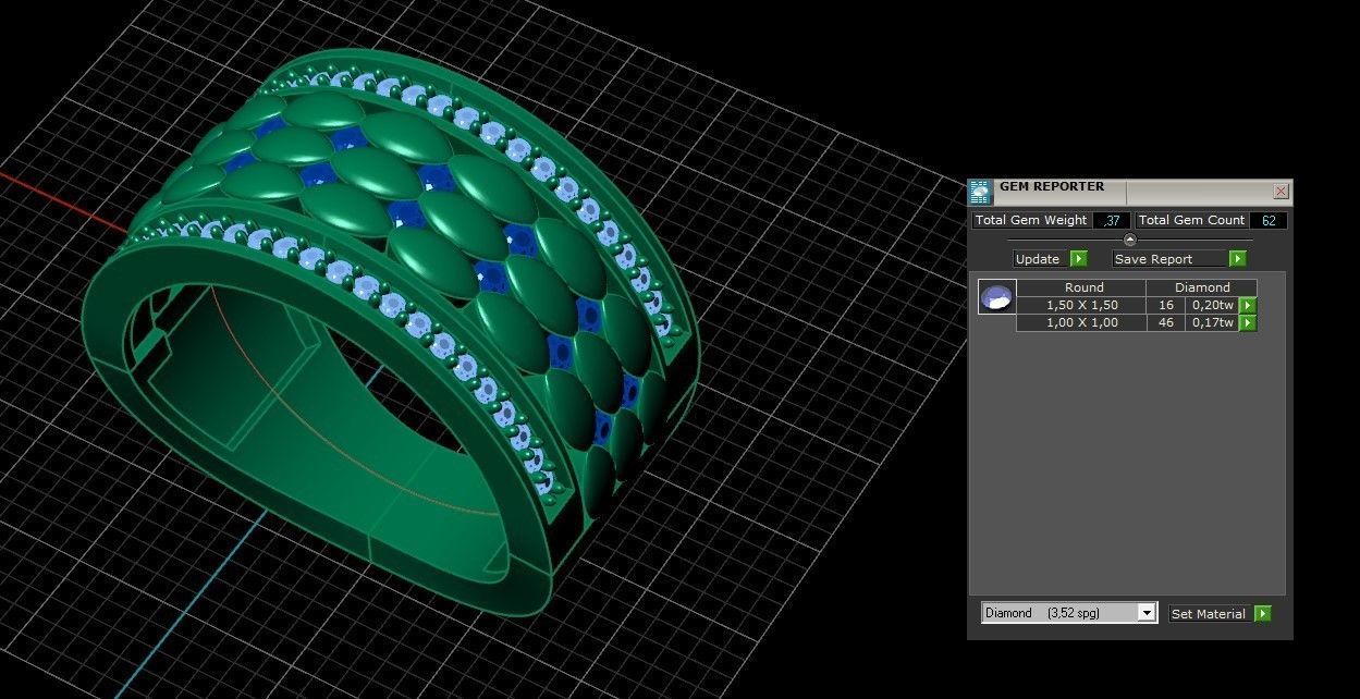 Model 416  57 EU Size Diamond Ring 3D print model_10