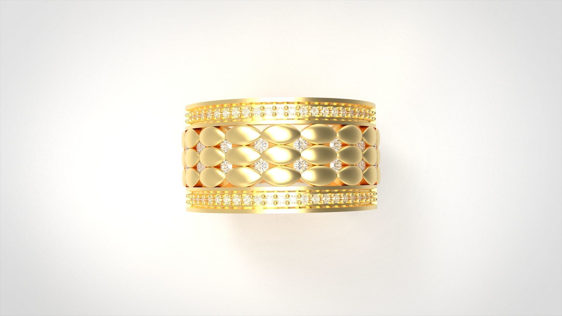 Model 416  57 EU Size Diamond Ring 3D print model_4