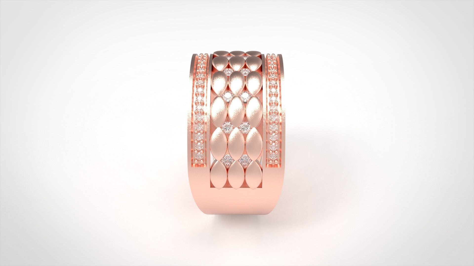 Model 416  57 EU Size Diamond Ring 3D print model_3