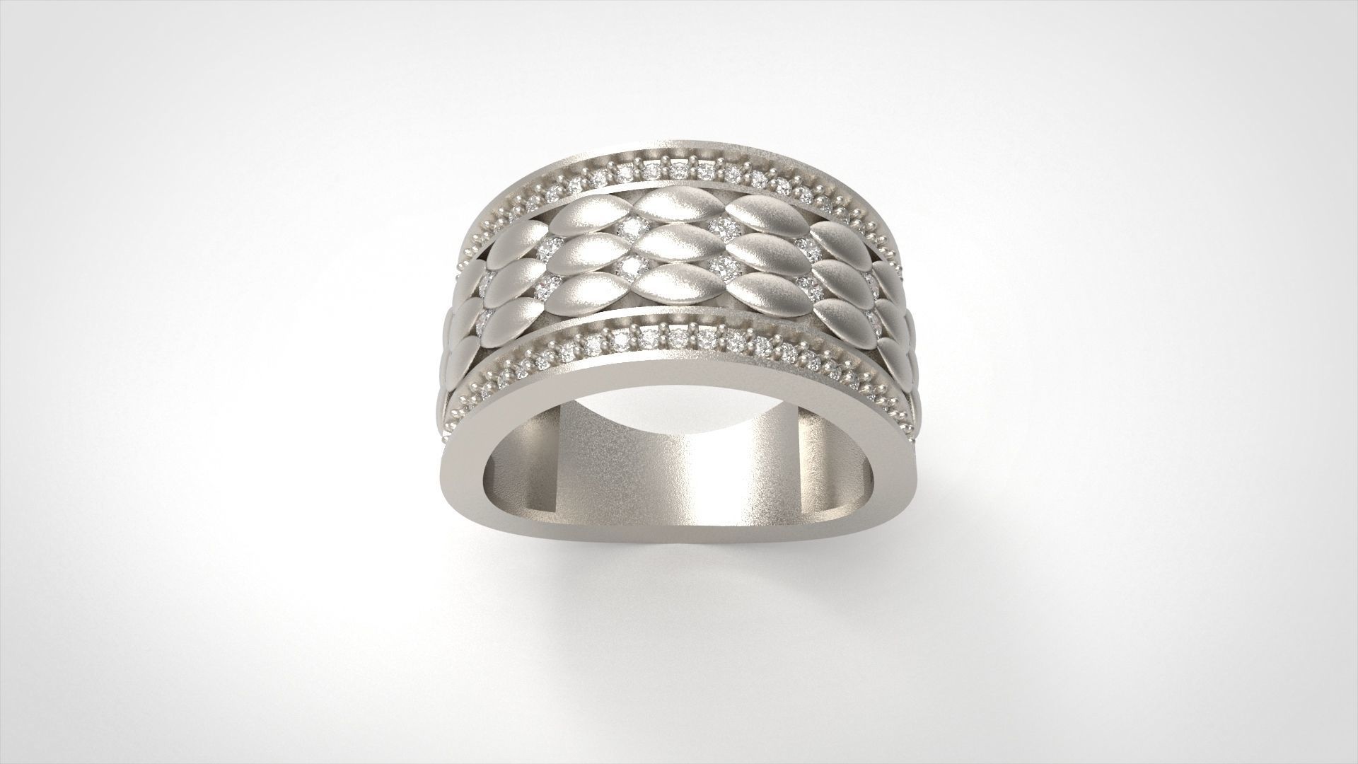 Model 416  57 EU Size Diamond Ring 3D print model_1