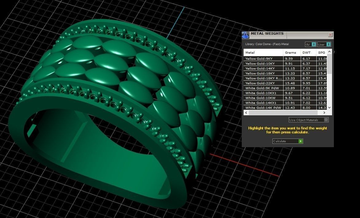 Model 416  57 EU Size Diamond Ring 3D print model_11