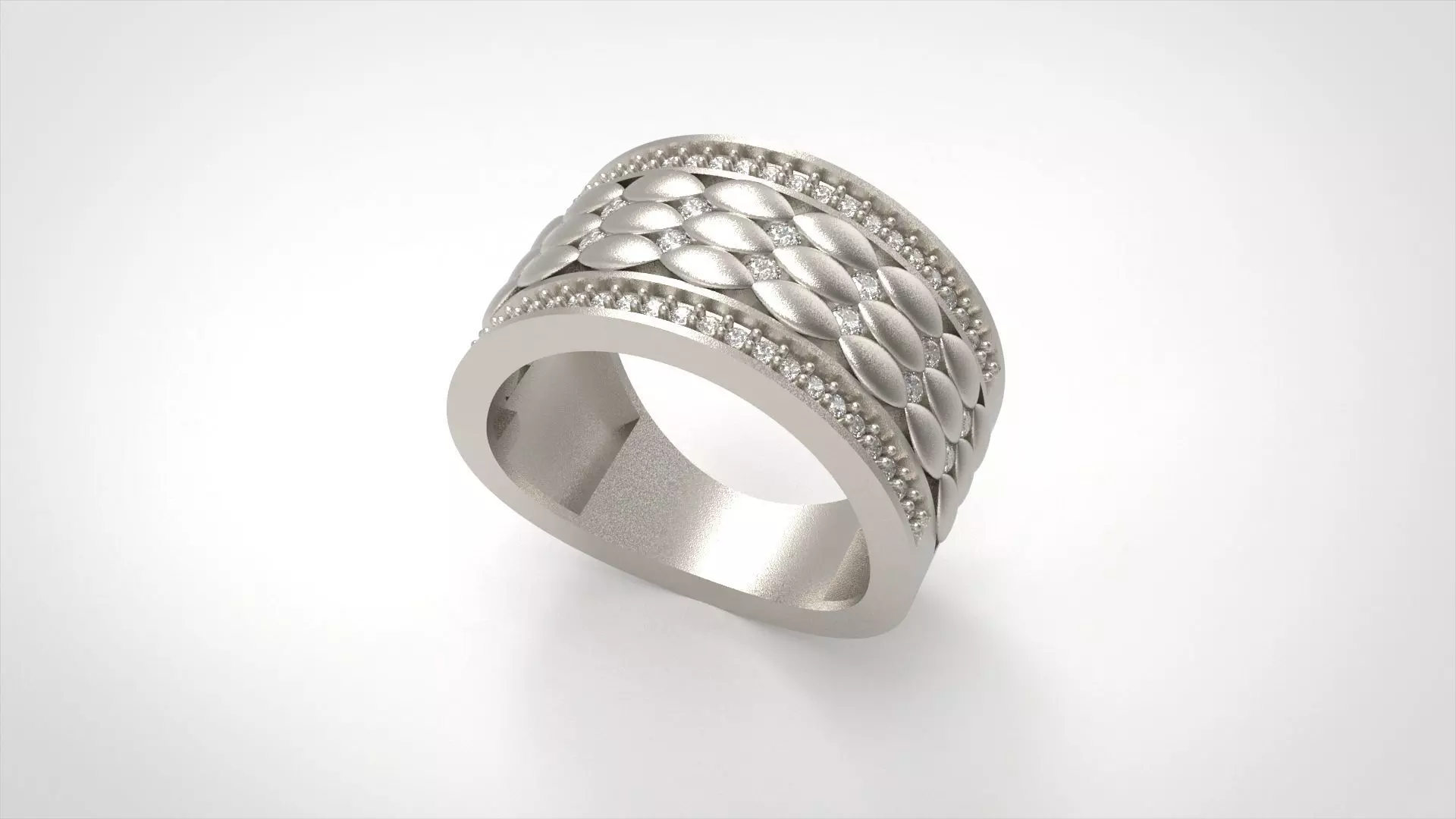 Model 416  57 EU Size Diamond Ring 3D print model_0