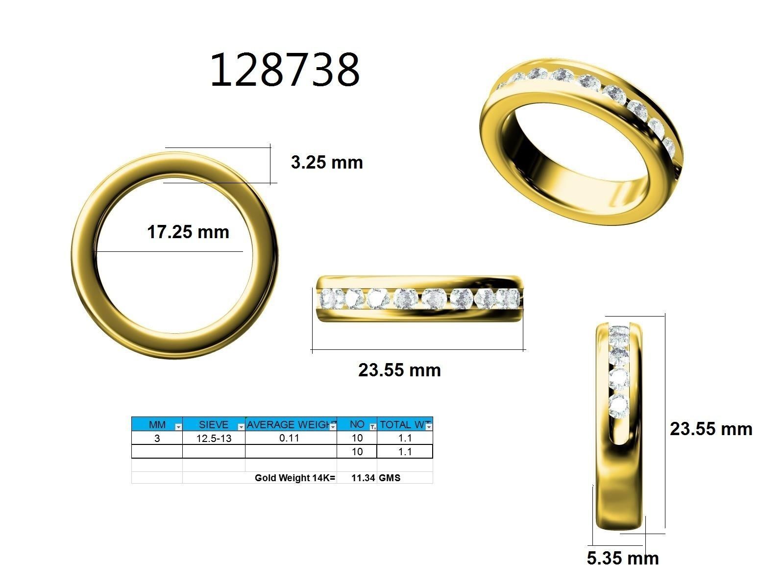 Ring - 128738 3D print model_12