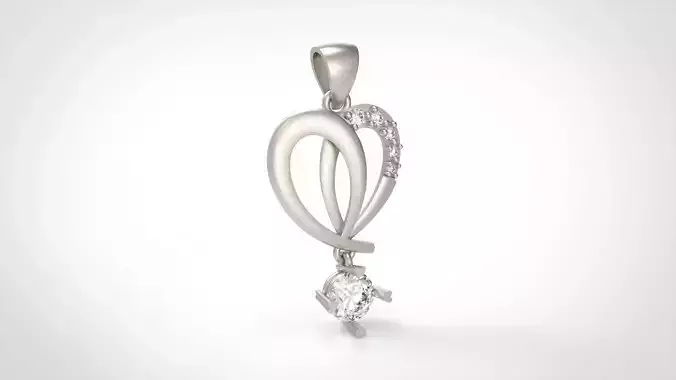 Model 417  Diamond Heart Pendant Love