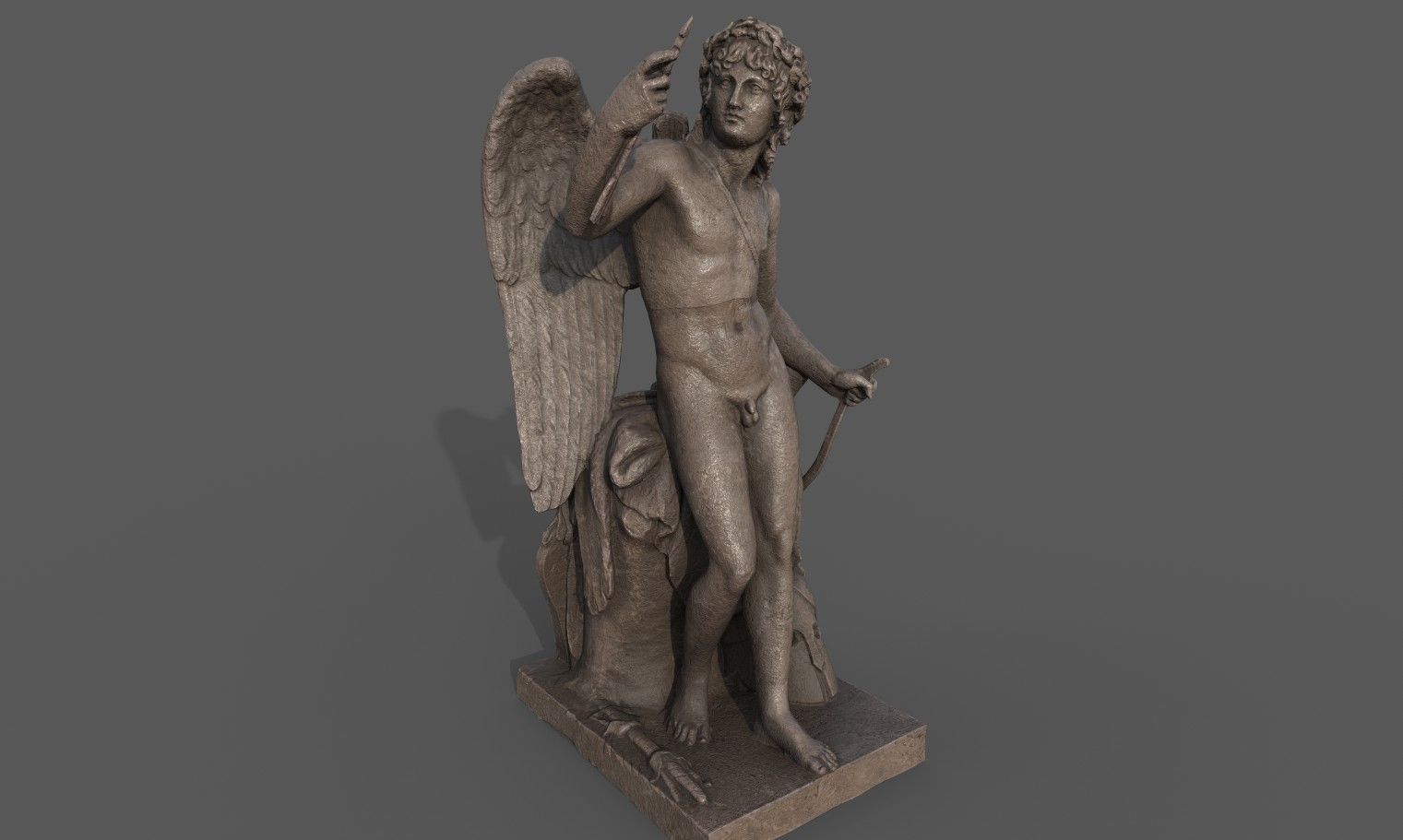 Statue of Cupid 1 Low-poly 3D model_6