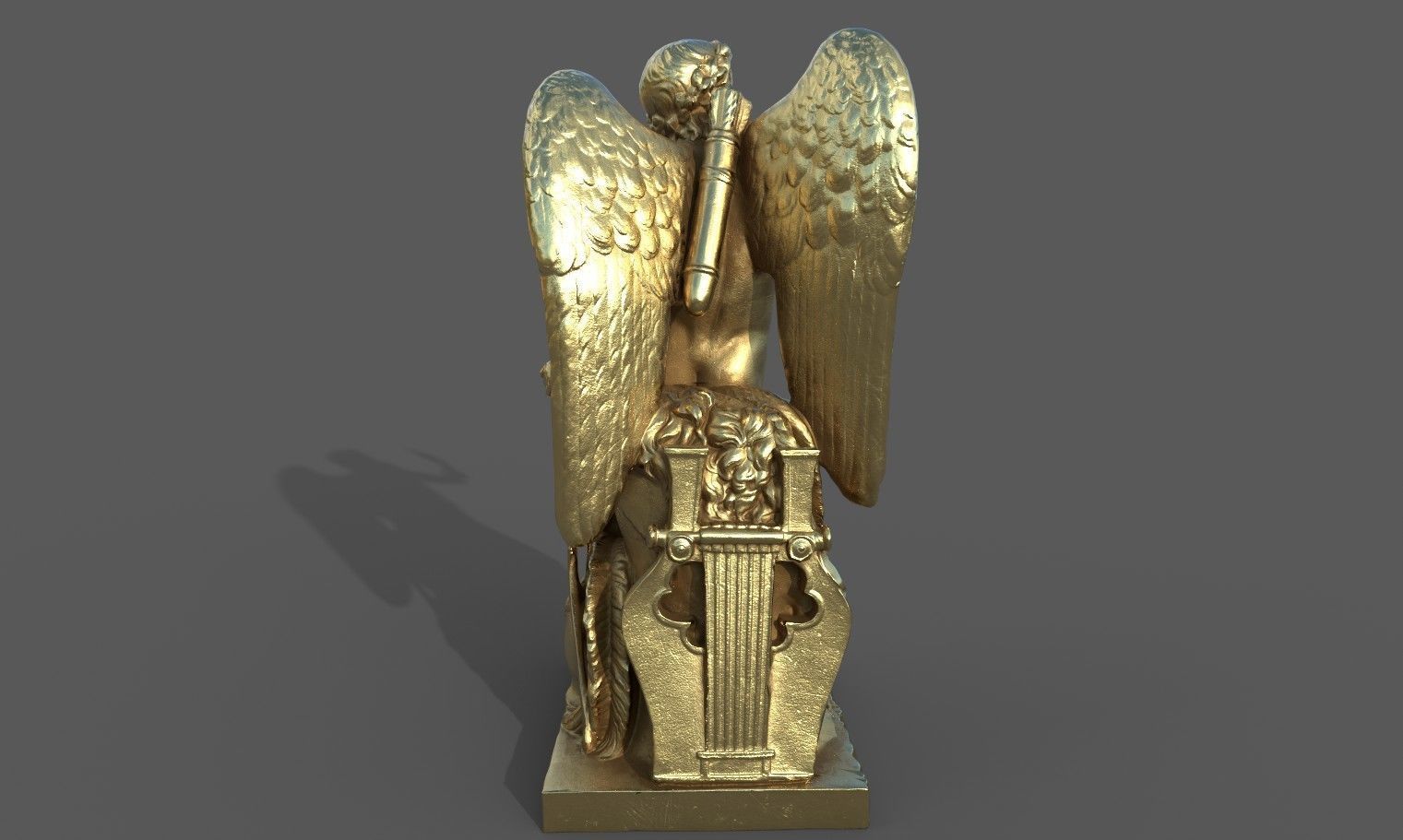 Statue of Cupid 1 Low-poly 3D model_34
