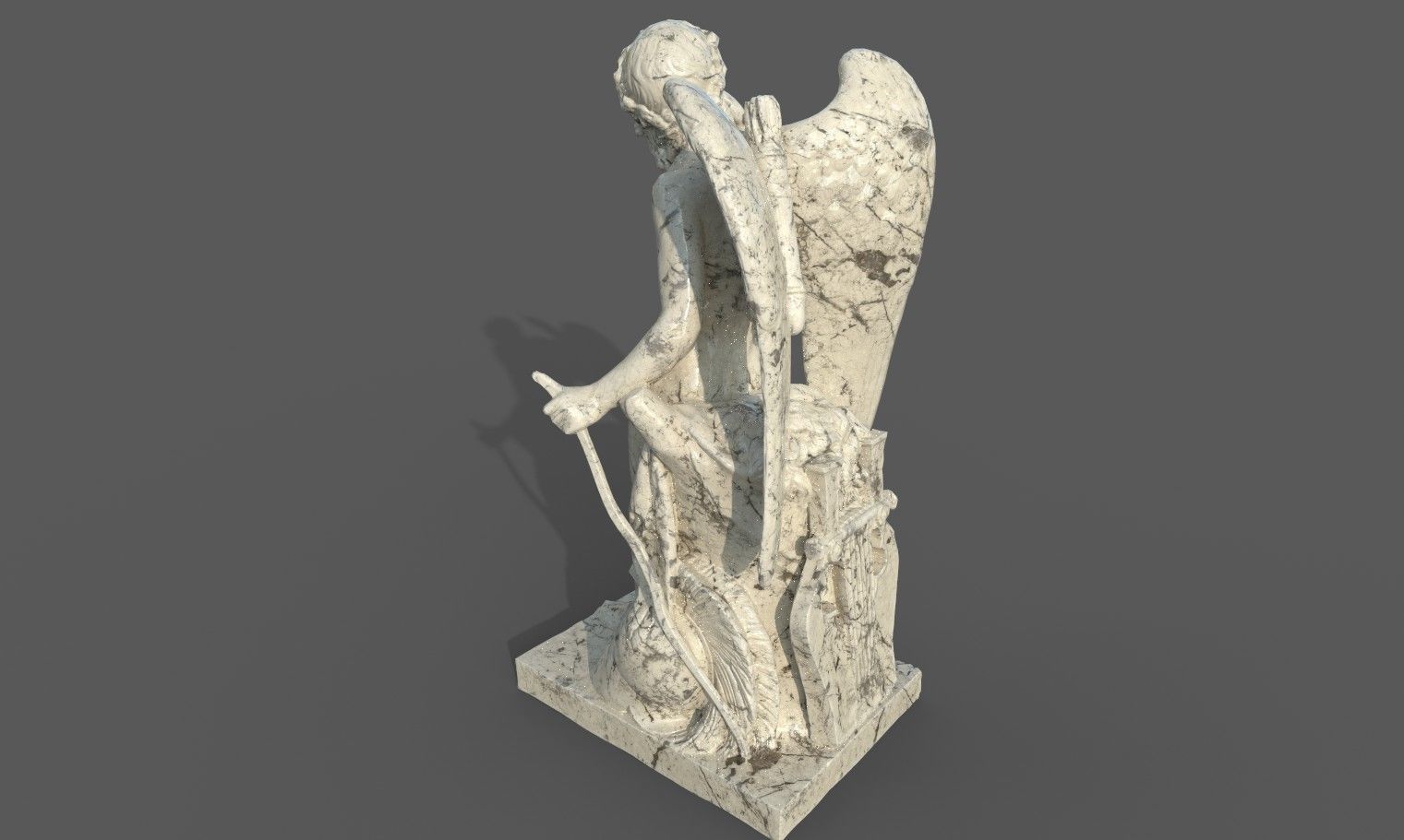 Statue of Cupid 1 Low-poly 3D model_29