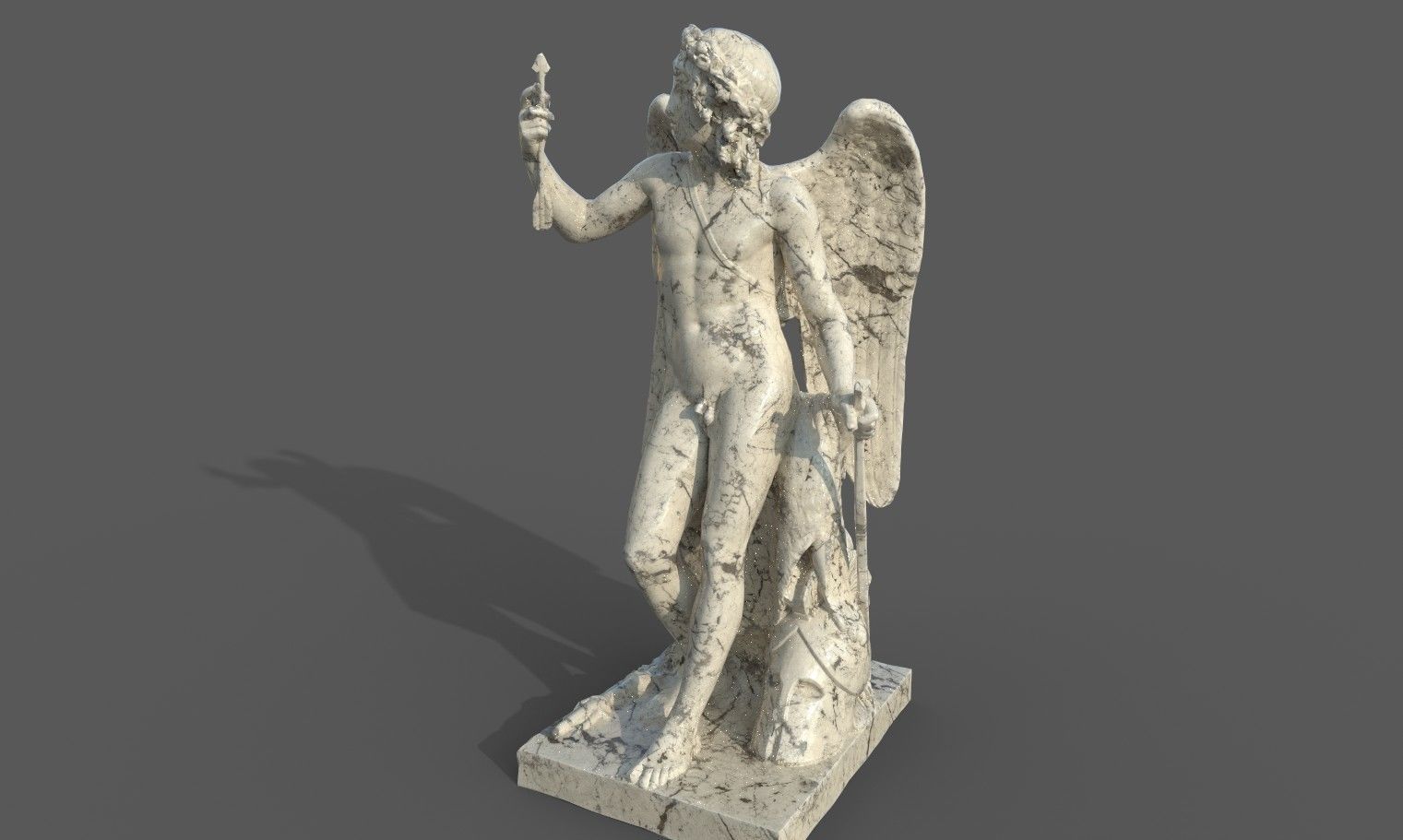Statue of Cupid 1 Low-poly 3D model_22