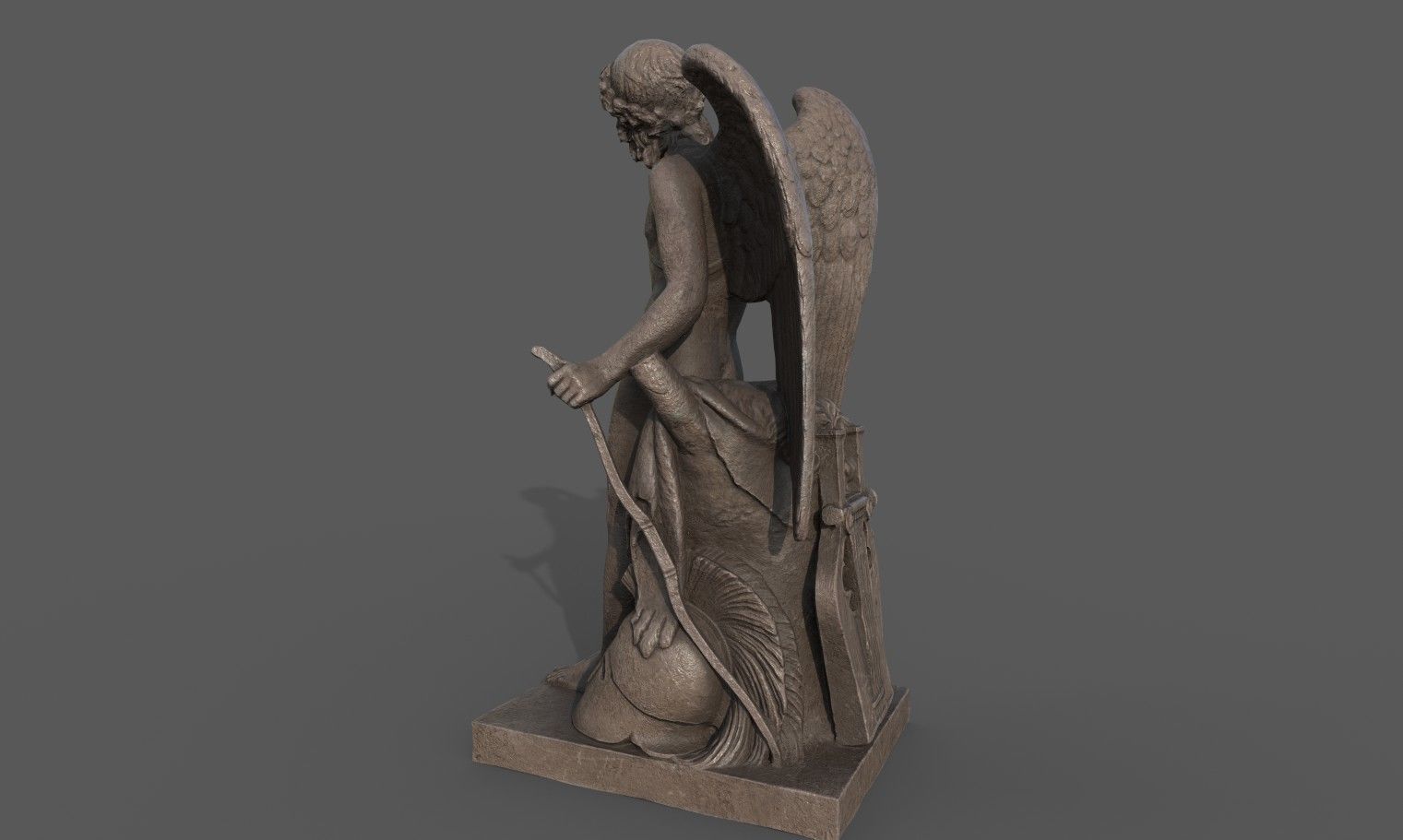 Statue of Cupid 1 Low-poly 3D model_3