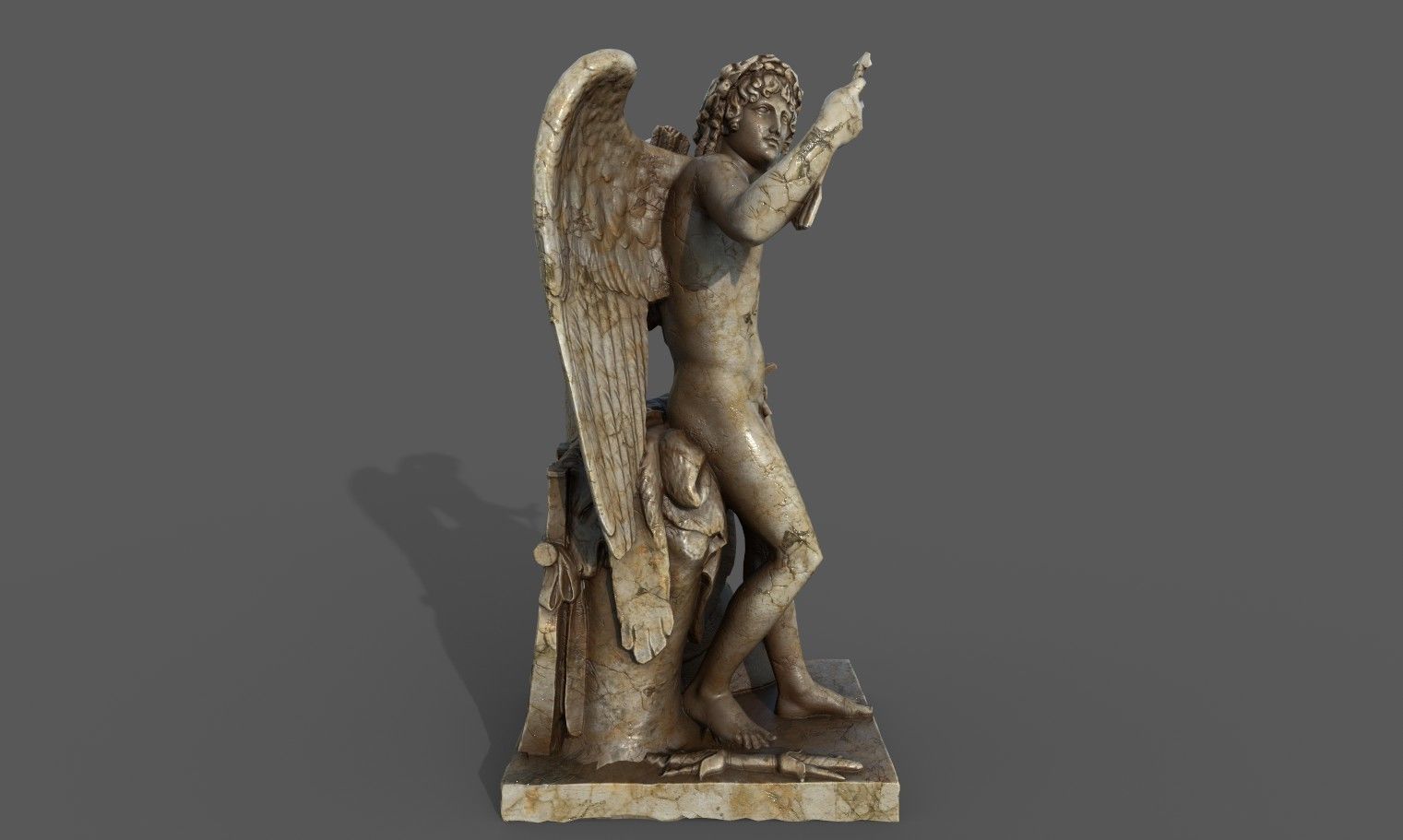 Statue of Cupid 1 Low-poly 3D model_14