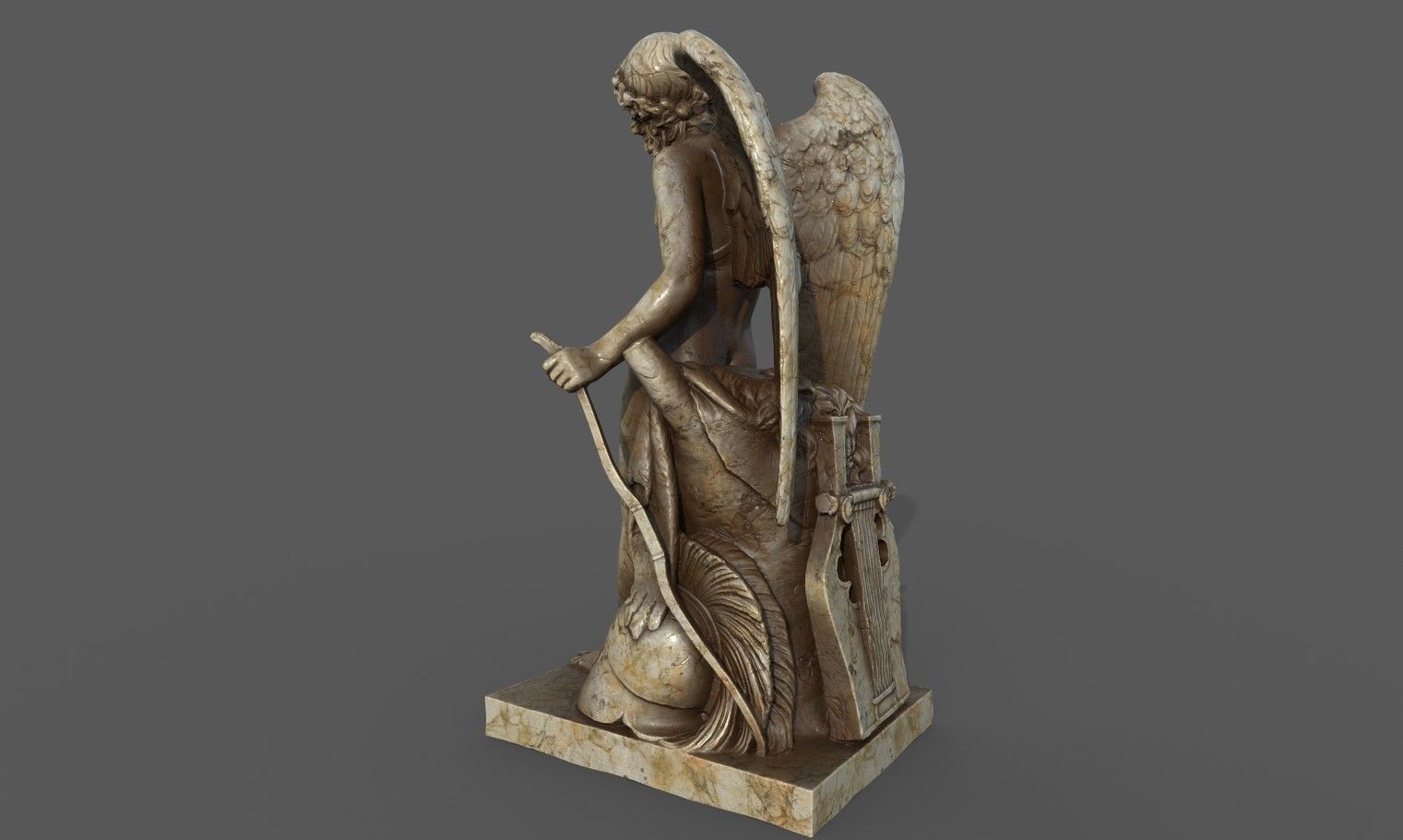Statue of Cupid 1 Low-poly 3D model_17