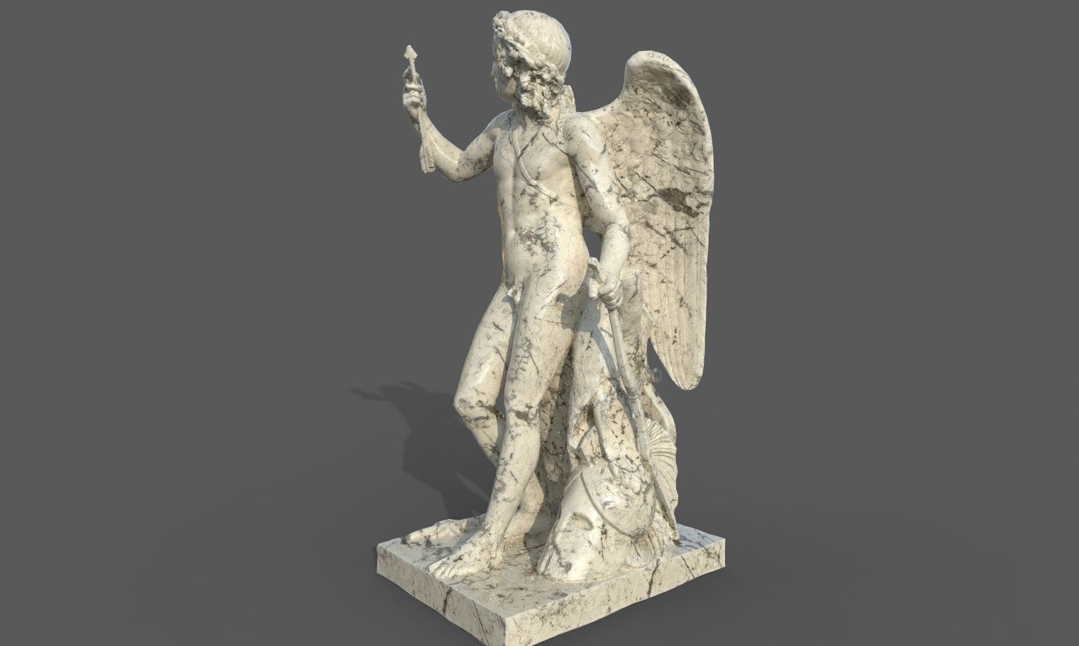 Statue of Cupid 1 Low-poly 3D model_20