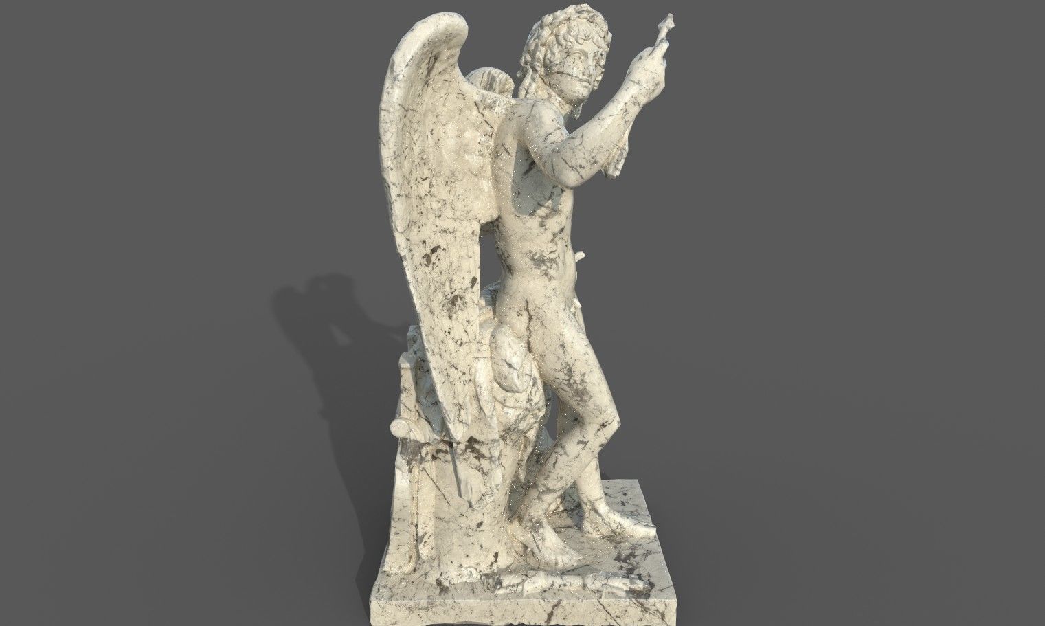 Statue of Cupid 1 Low-poly 3D model_26