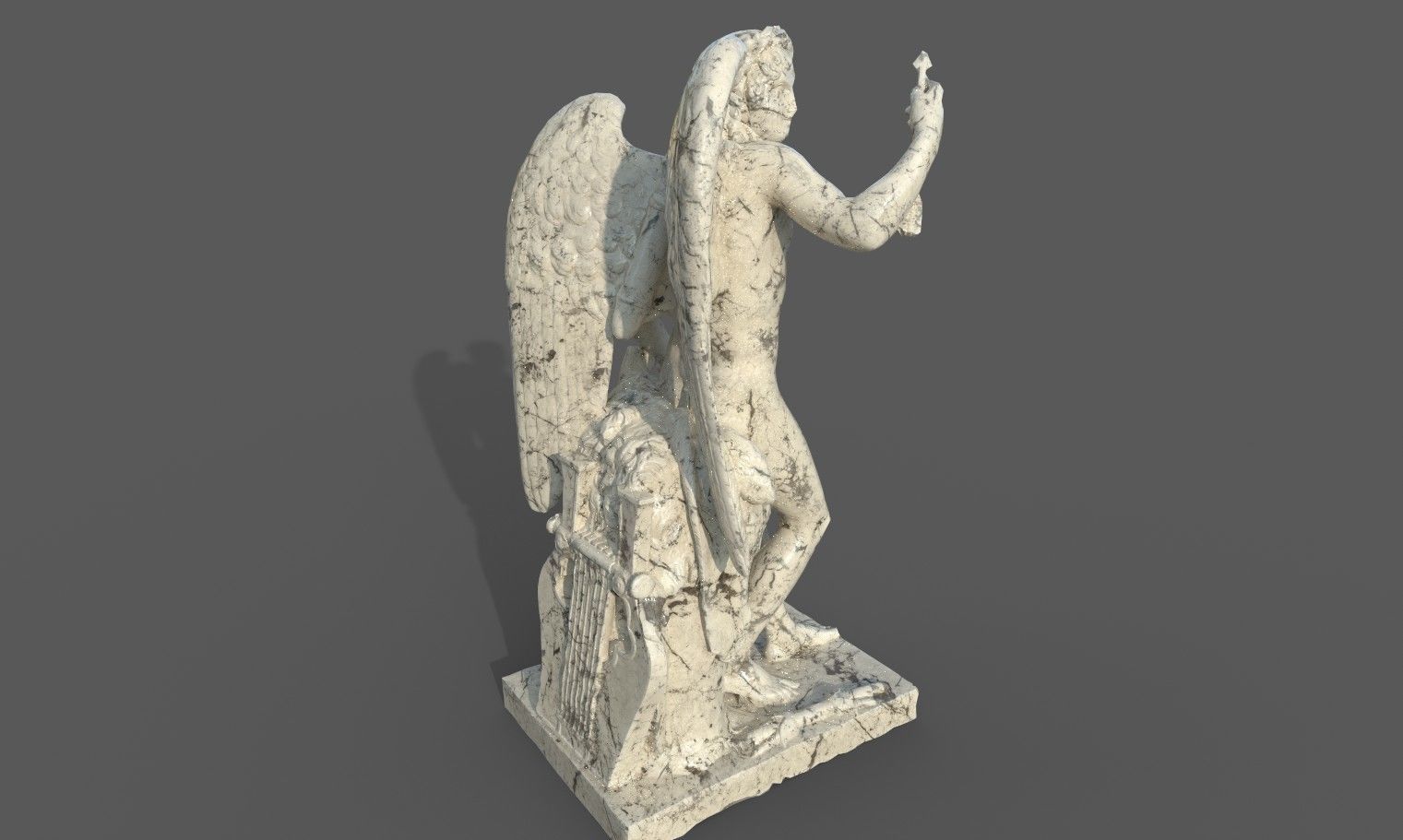Statue of Cupid 1 Low-poly 3D model_27