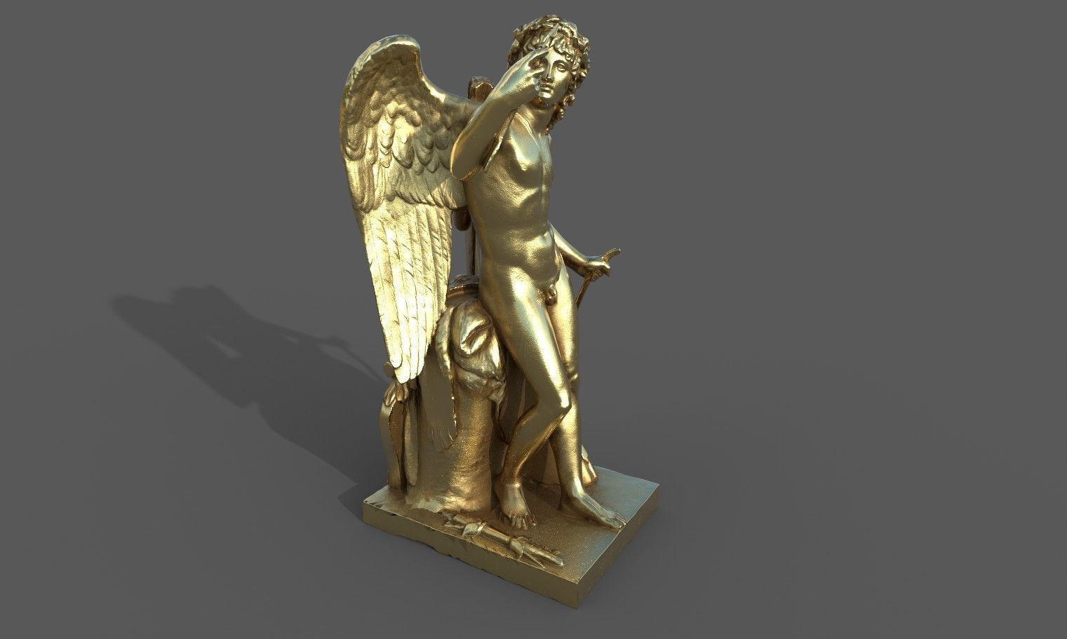 Statue of Cupid 1 Low-poly 3D model_31