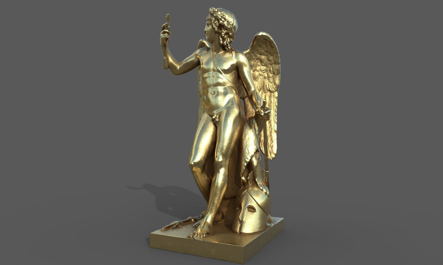 Statue of Cupid 1 Low-poly 3D model_38