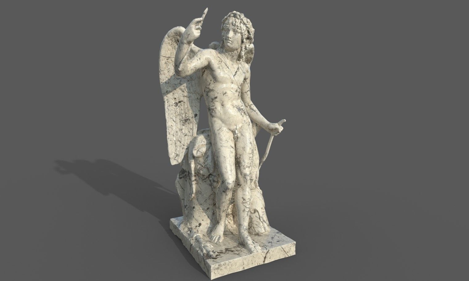 Statue of Cupid 1 Low-poly 3D model_24