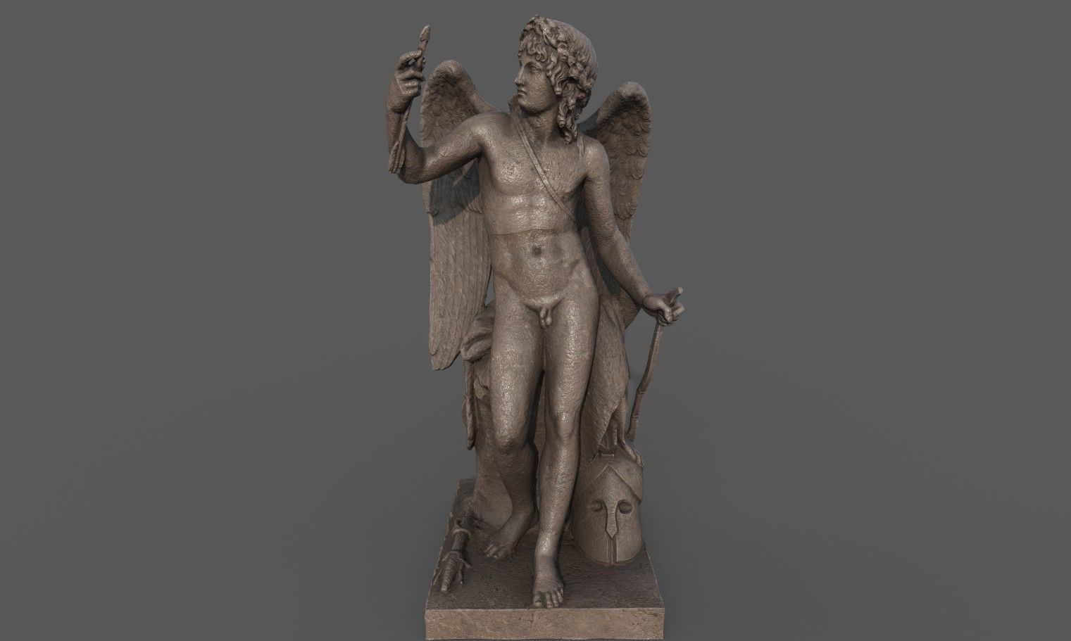 Statue of Cupid 1 Low-poly 3D model_1