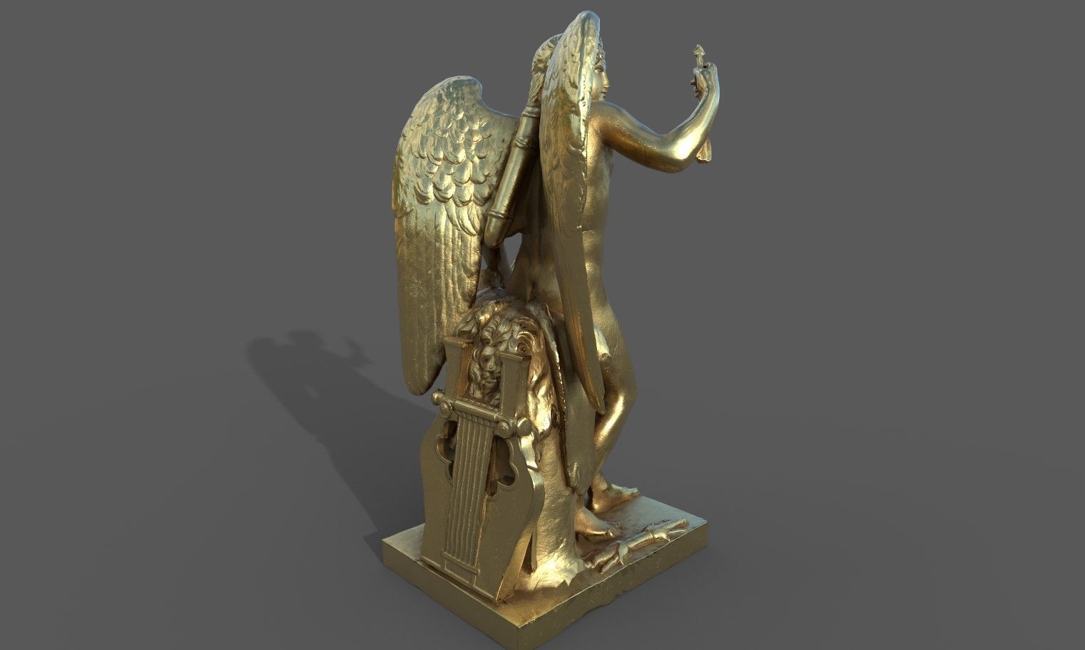 Statue of Cupid 1 Low-poly 3D model_33