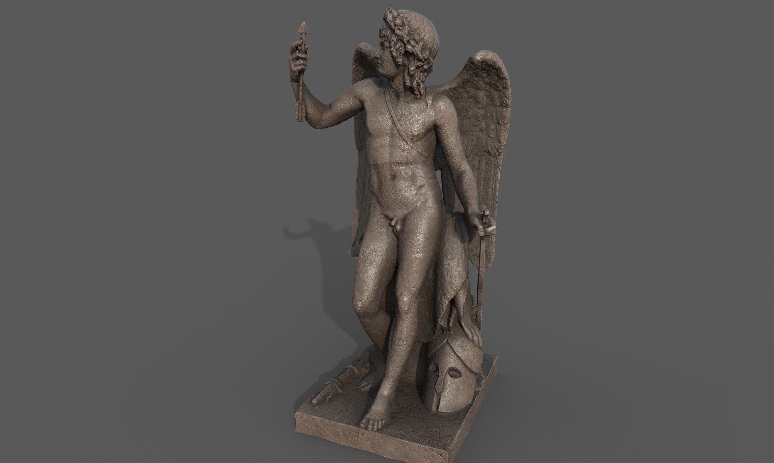 Statue of Cupid 1 Low-poly 3D model_5