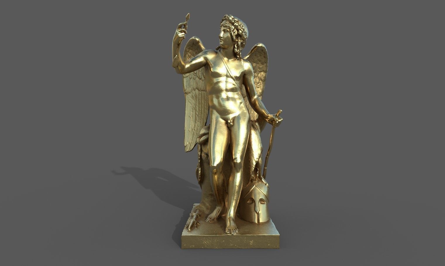 Statue of Cupid 1 Low-poly 3D model_30