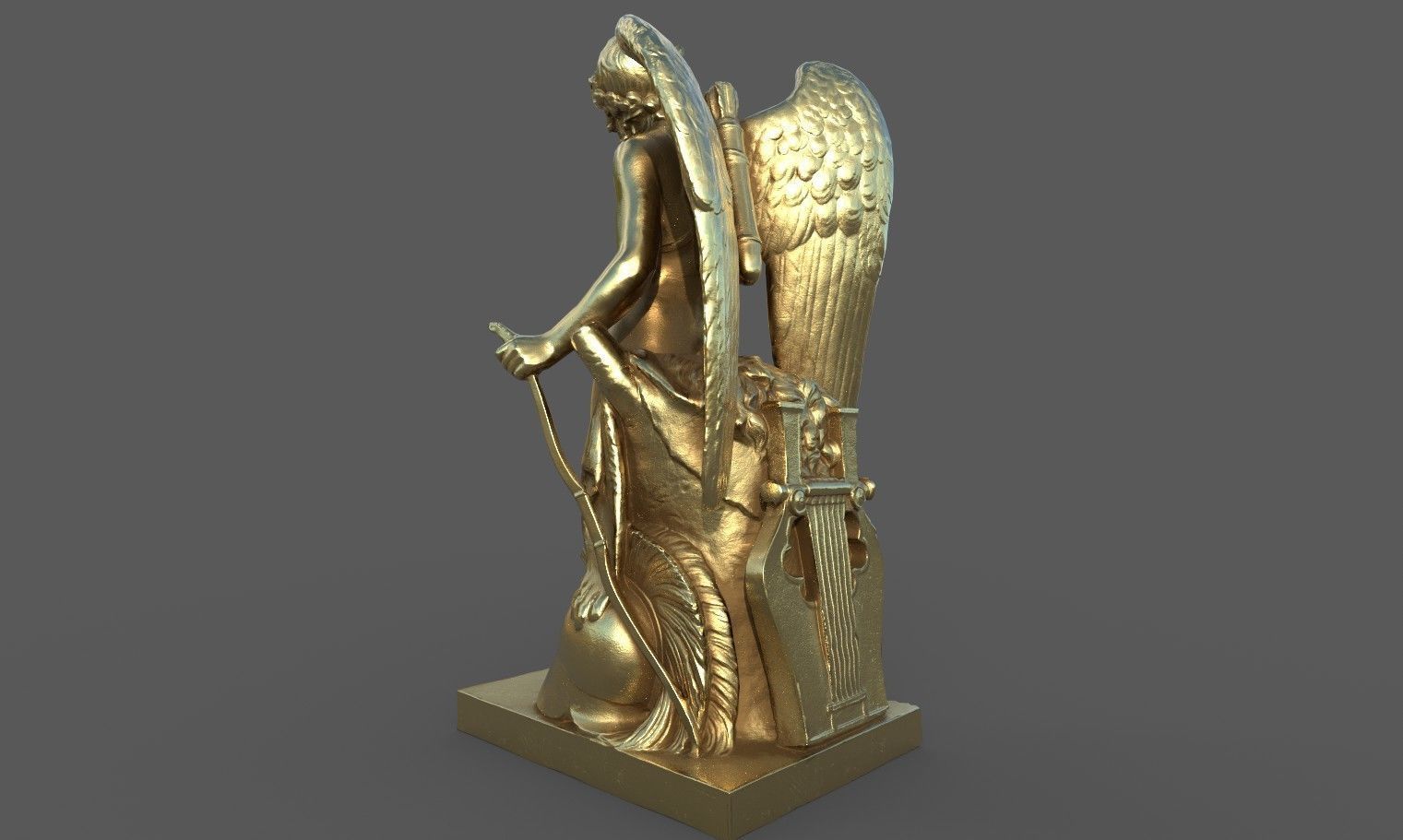 Statue of Cupid 1 Low-poly 3D model_35