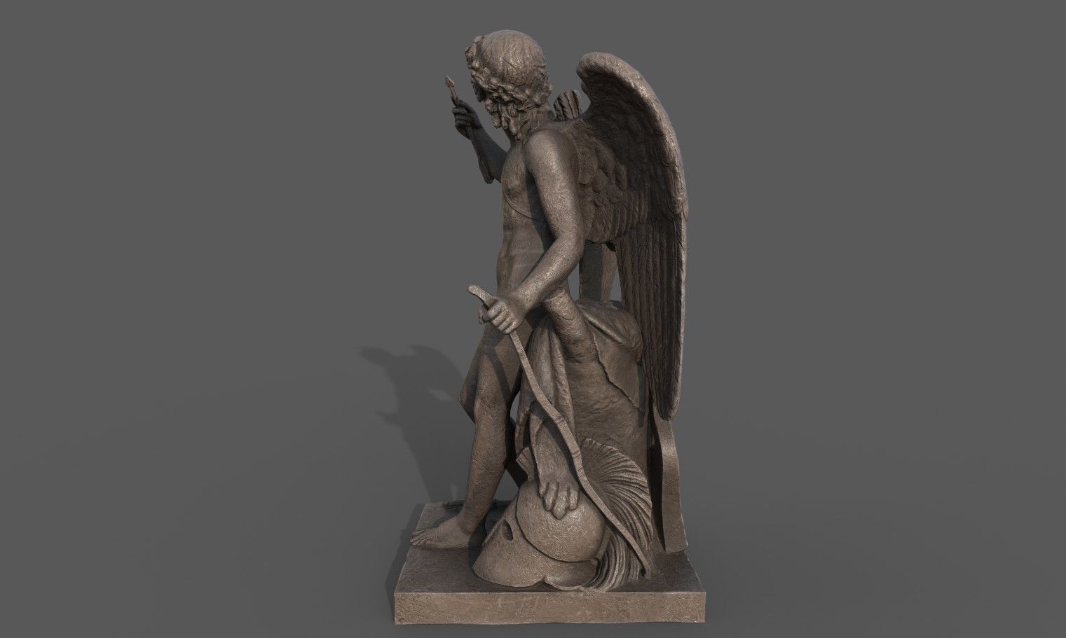 Statue of Cupid 1 Low-poly 3D model_2