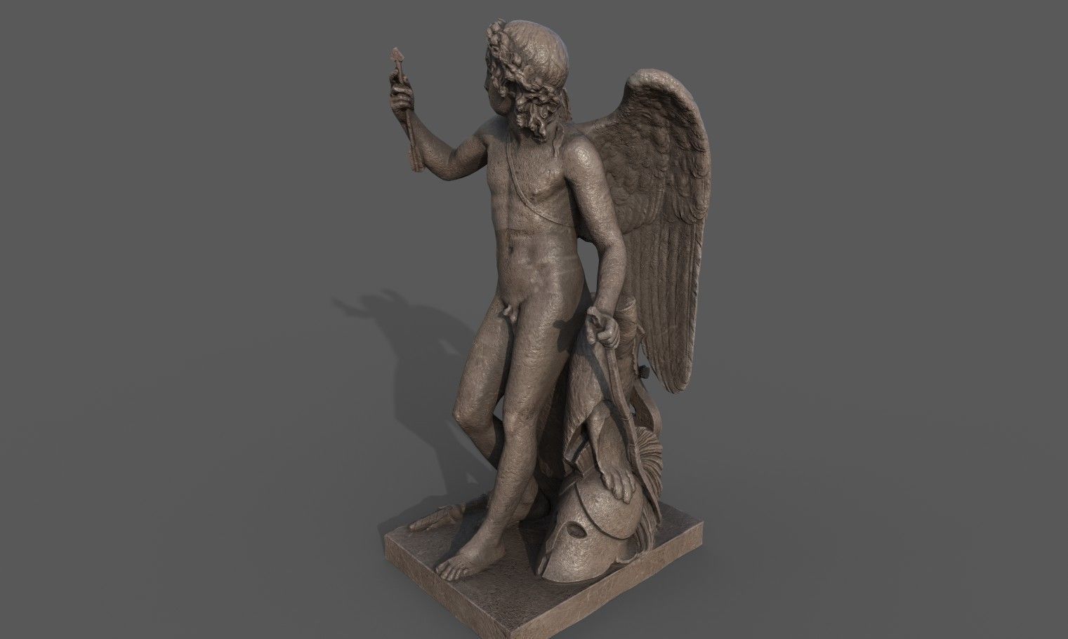 Statue of Cupid 1 Low-poly 3D model_4