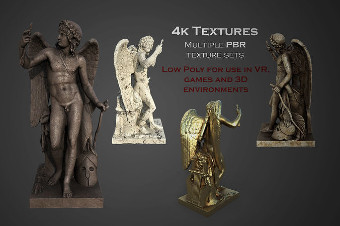 Statue of Cupid 1 Low-poly 3D model