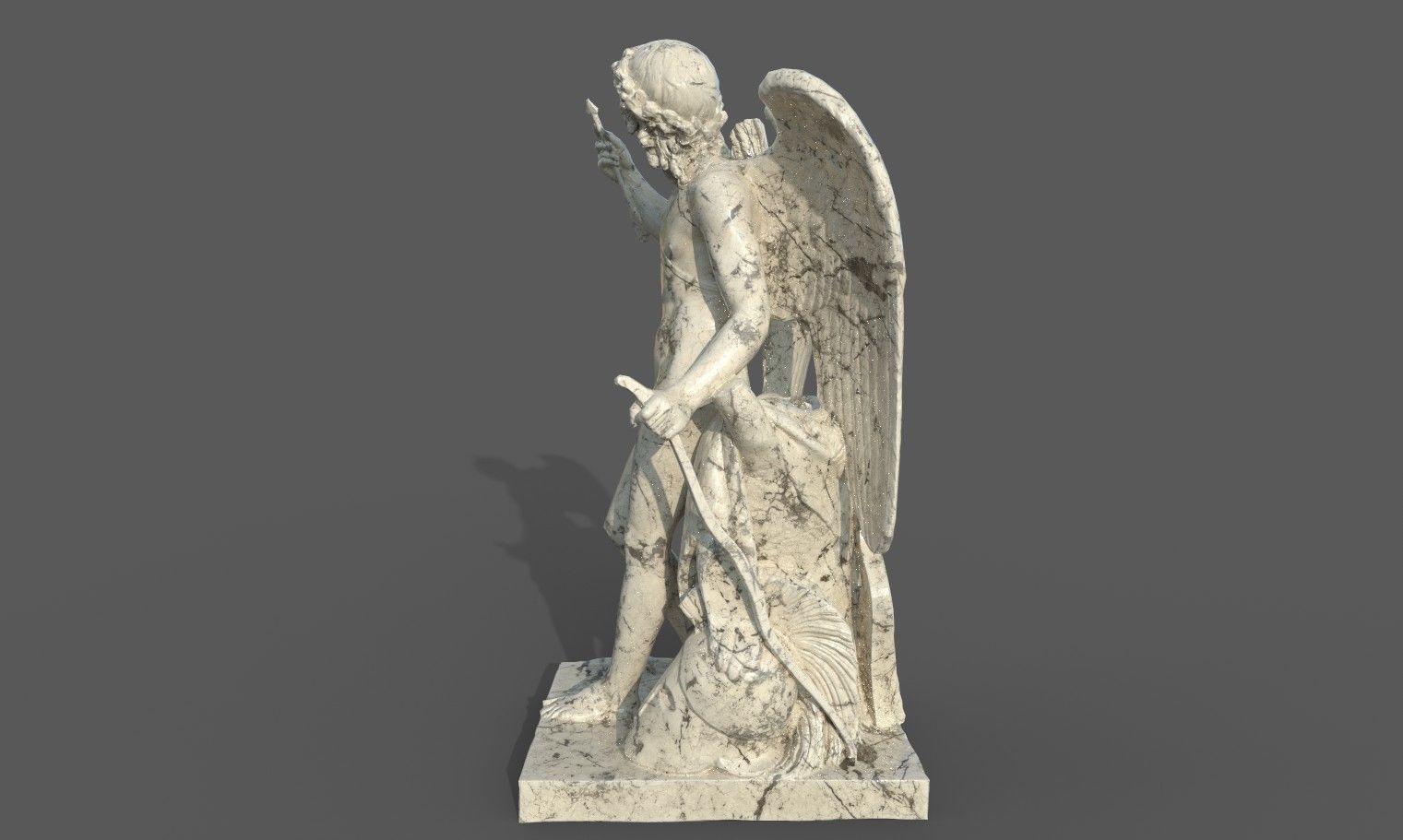 Statue of Cupid 1 Low-poly 3D model_21