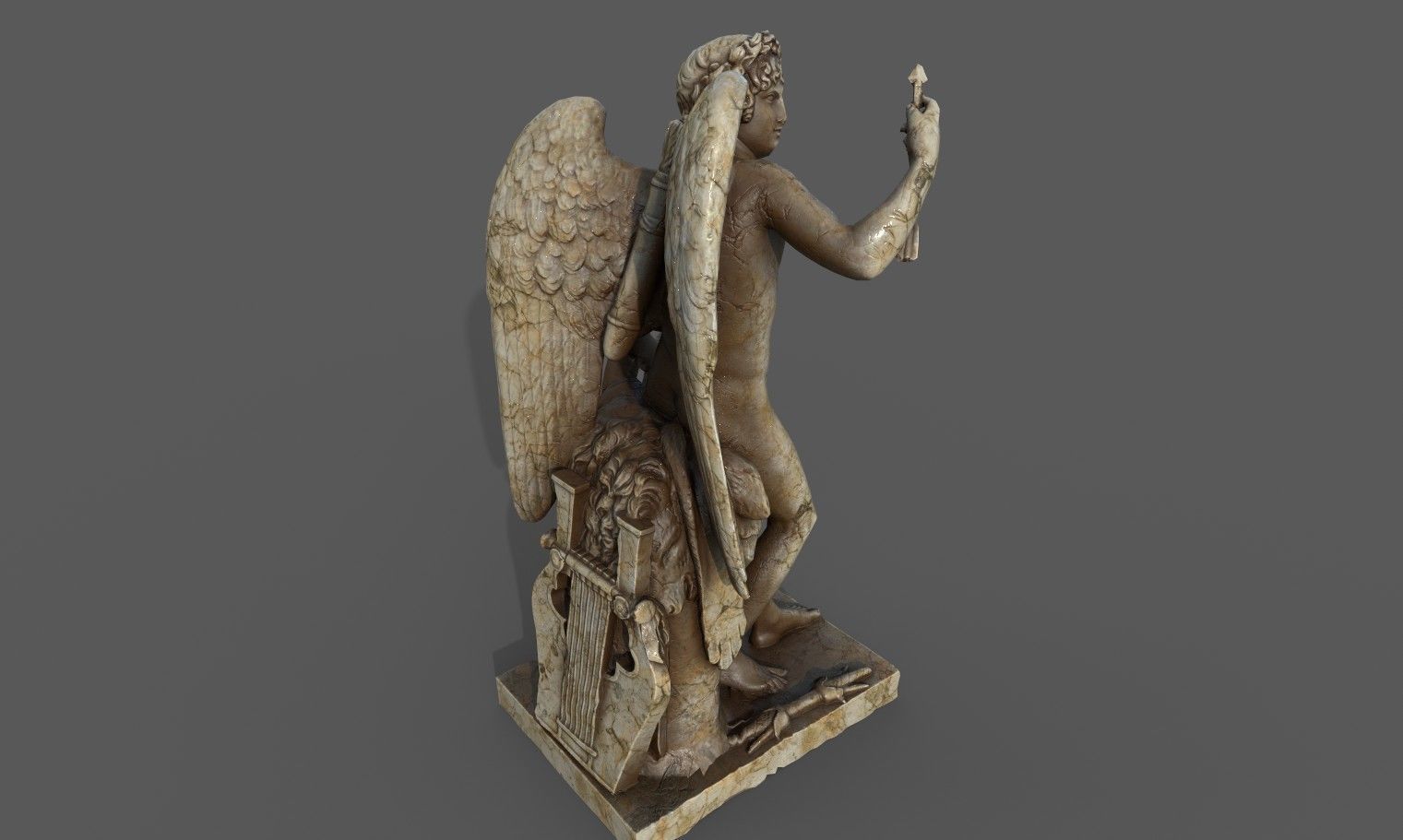 Statue of Cupid 1 Low-poly 3D model_15