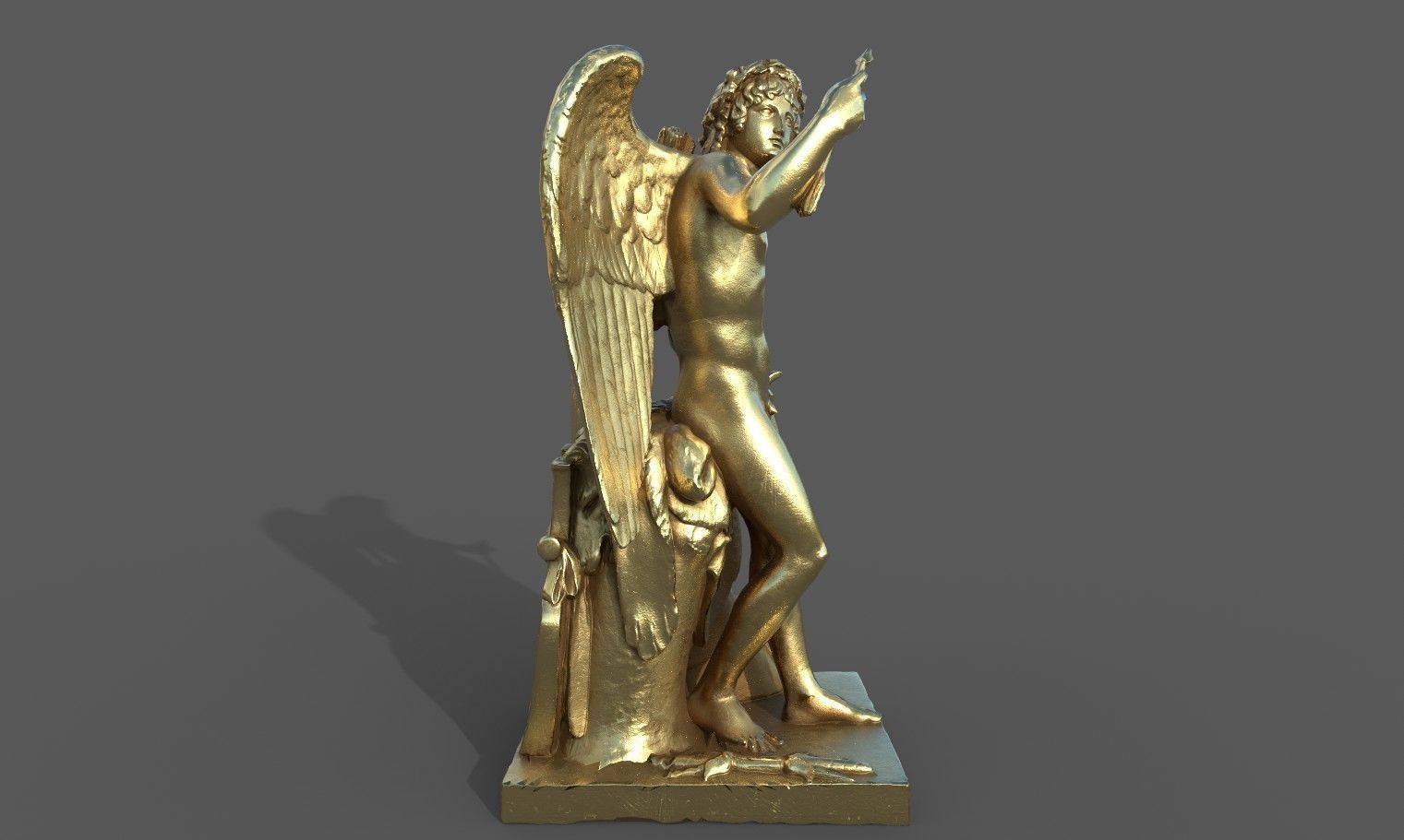 Statue of Cupid 1 Low-poly 3D model_32