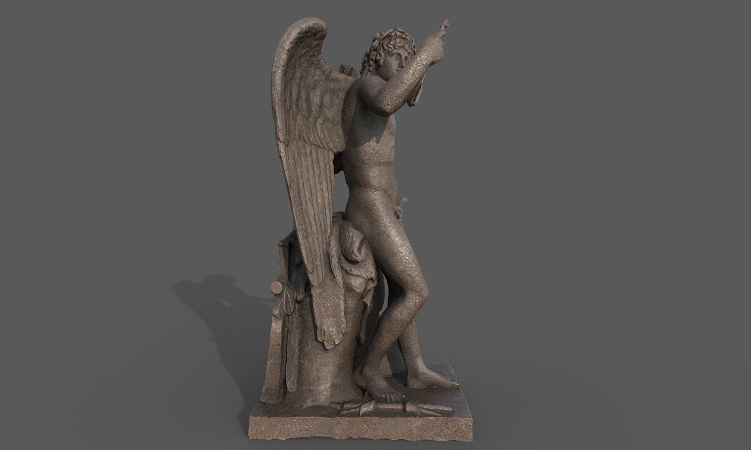 Statue of Cupid 1 Low-poly 3D model_8