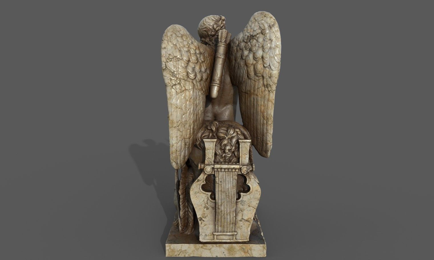 Statue of Cupid 1 Low-poly 3D model_16