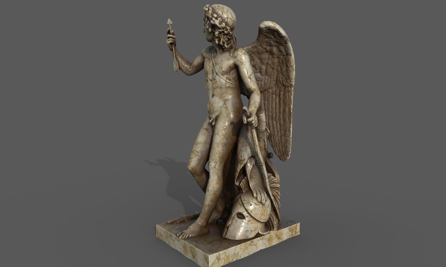 Statue of Cupid 1 Low-poly 3D model_19