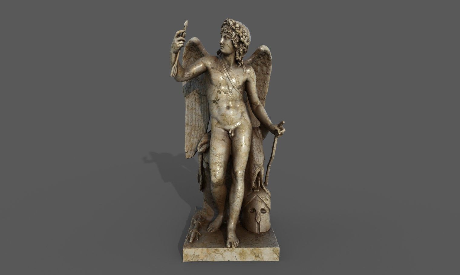 Statue of Cupid 1 Low-poly 3D model_12