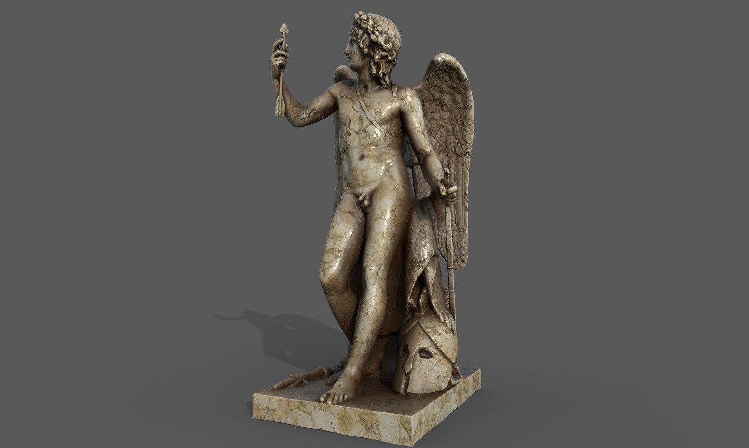 Statue of Cupid 1 Low-poly 3D model_11